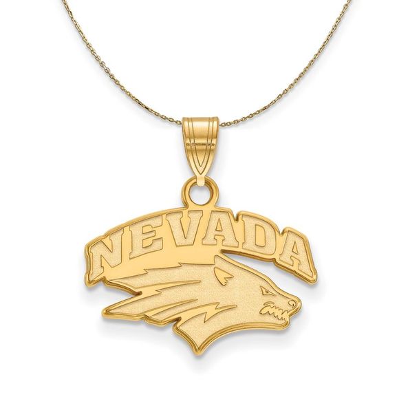 14k Yellow Gold U. of Nevada Small Mascot Necklace - 16 Inch